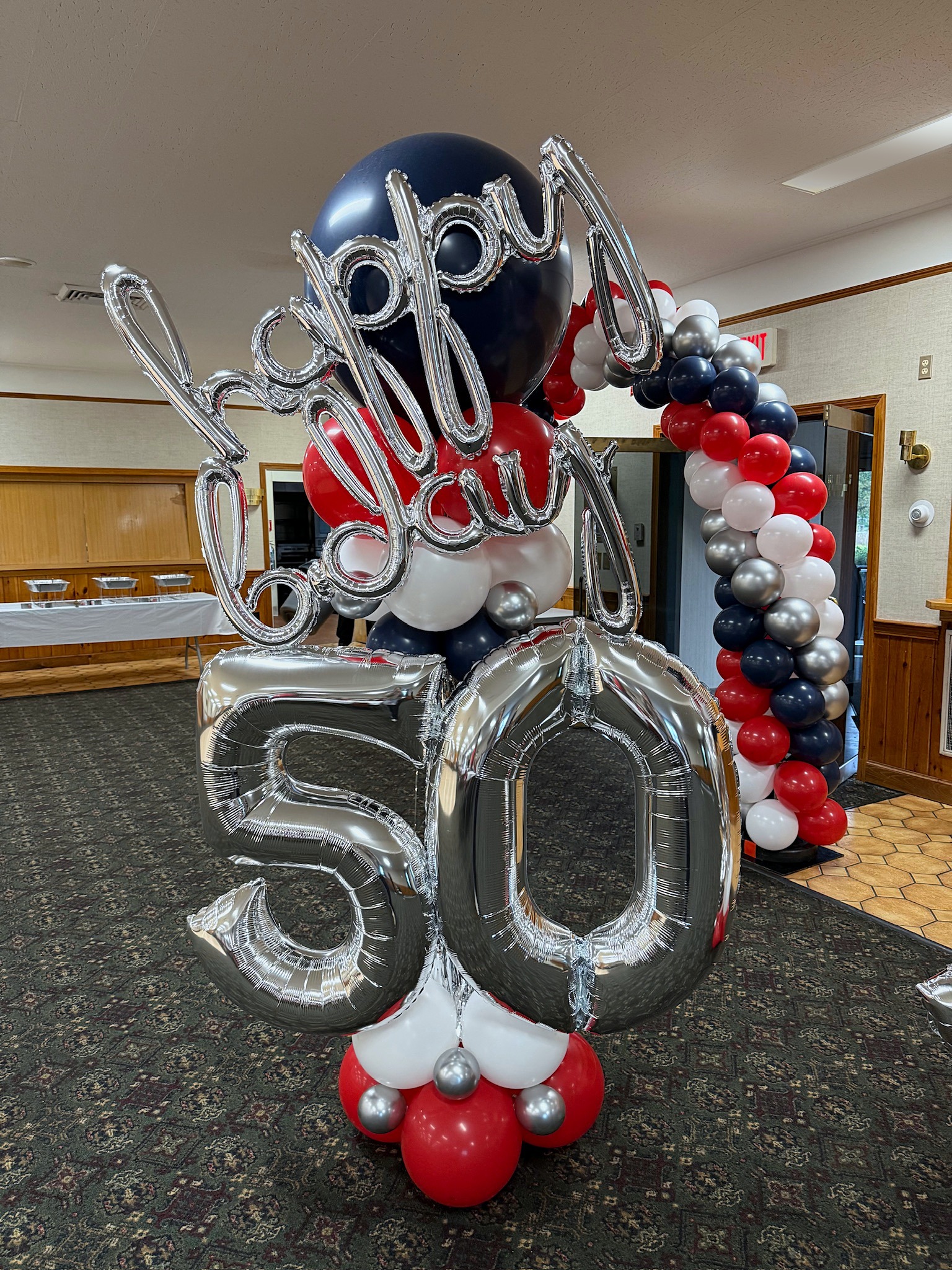 Pastel balloon topiary with ribbon tails, Foxboro MA balloon studio